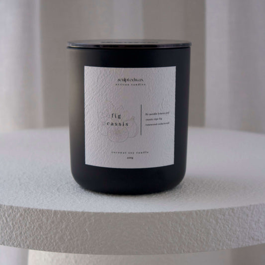 Fig and Cassis luxury eco friendly coconut soy scented candle