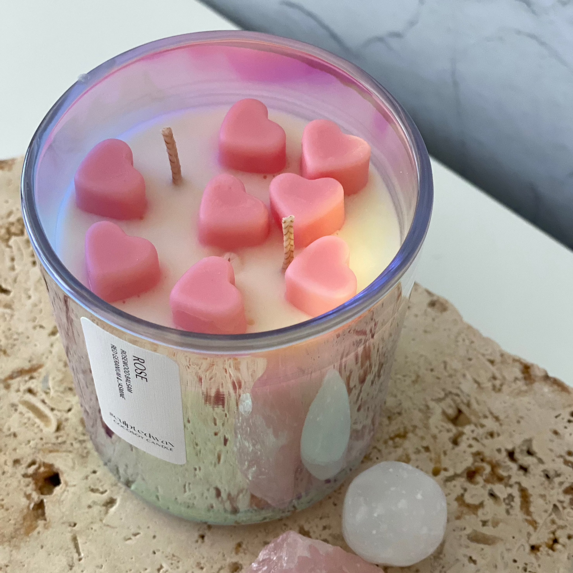 Mini Rose Heart Candle Australia