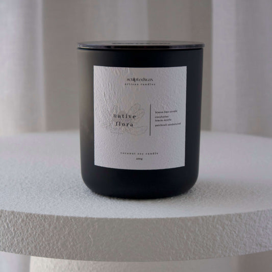 Native flora luxury eco friendly coconut soy scented candle | native australian scented candles