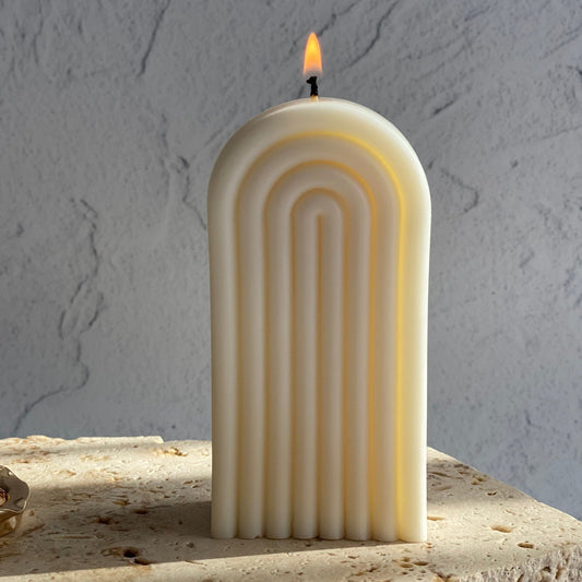 Rainbow Sculptural Soy Wax Candle by Sculptedwax