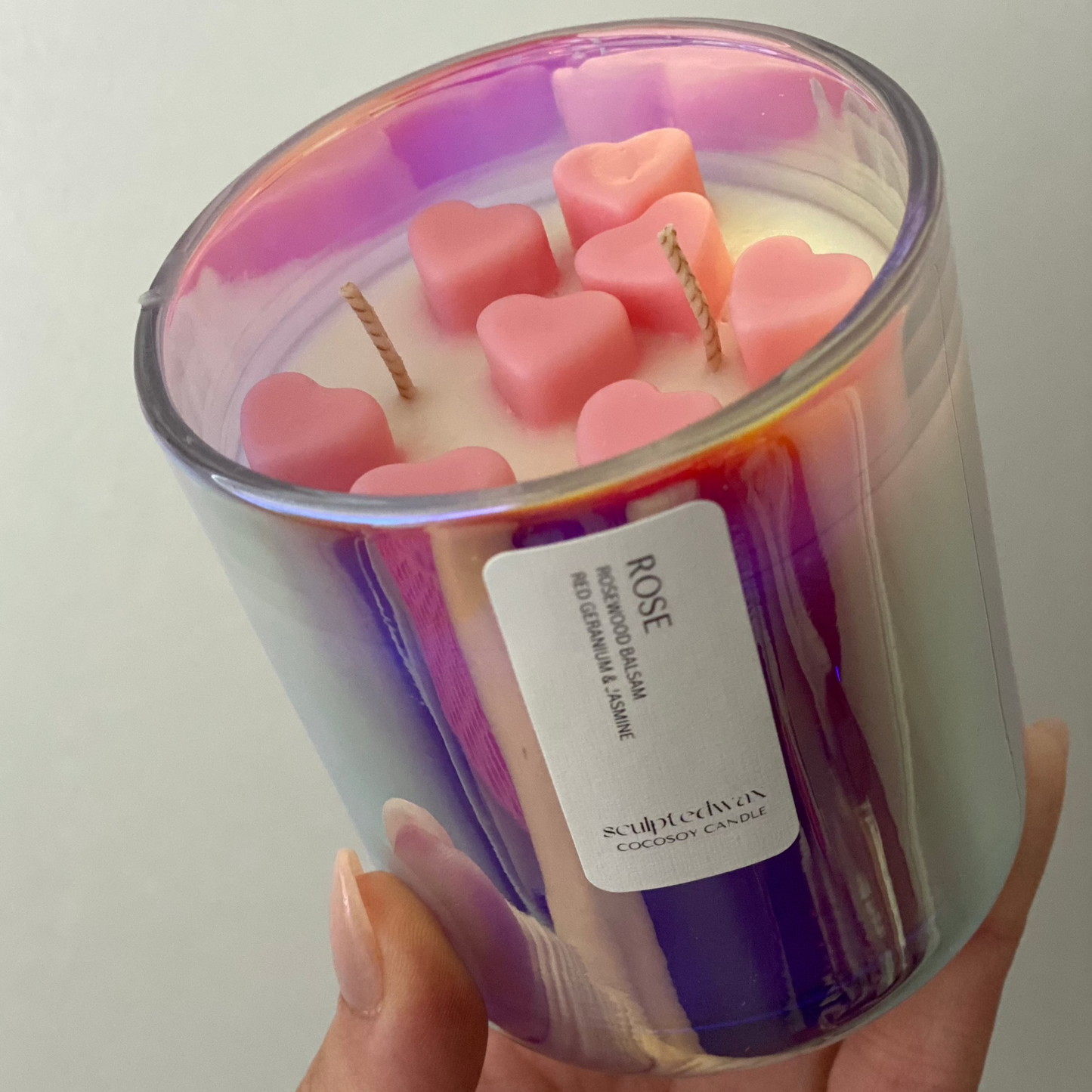 Pink Heart scented candles 