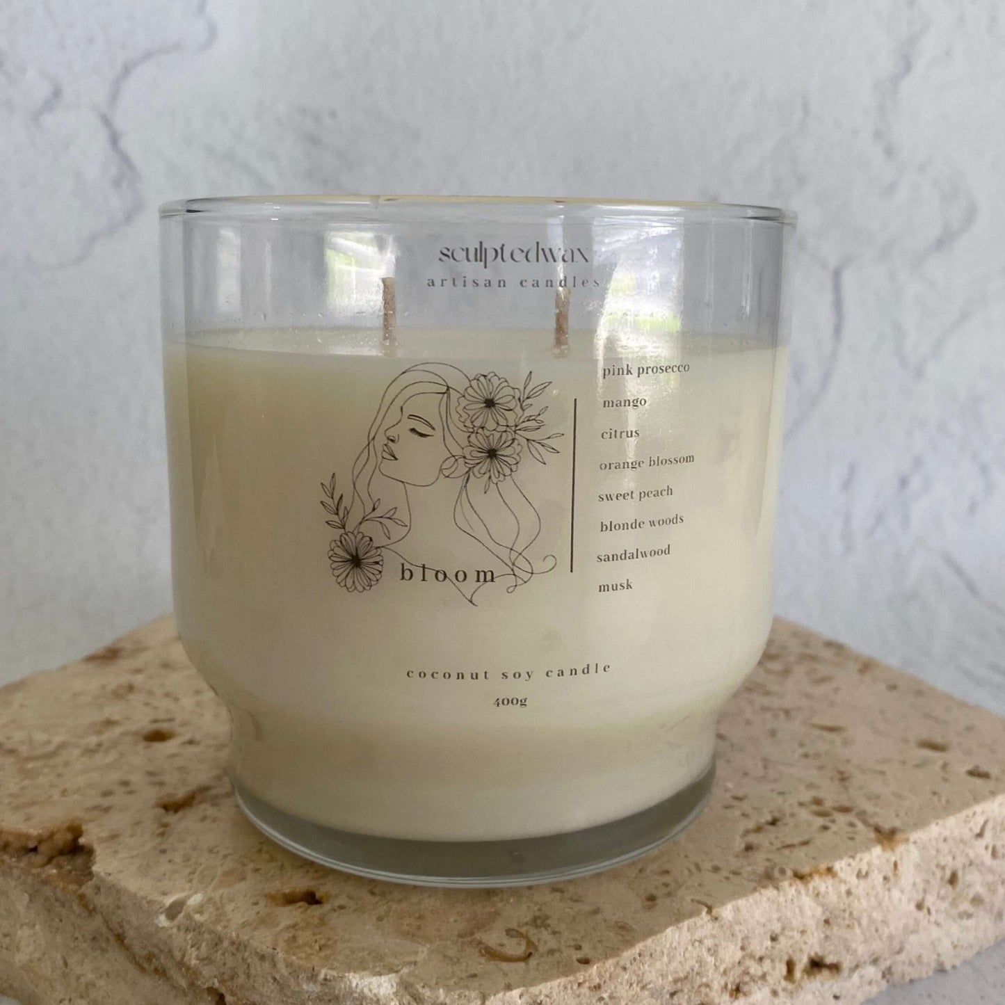 citrus scented Bloom scented candle clear candle