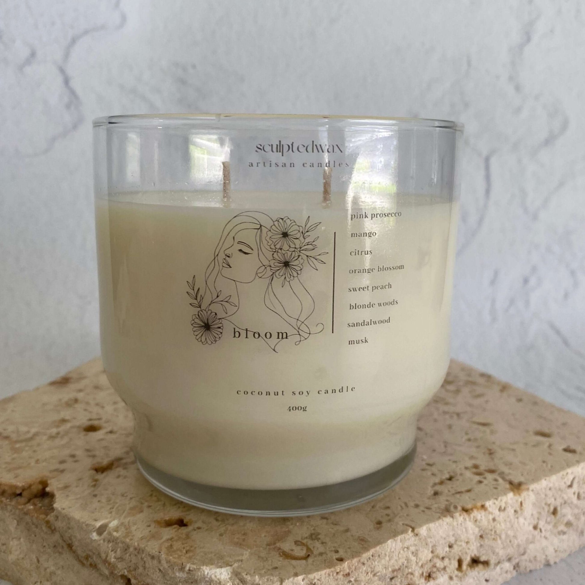 citrus scented Bloom scented candle clear candle