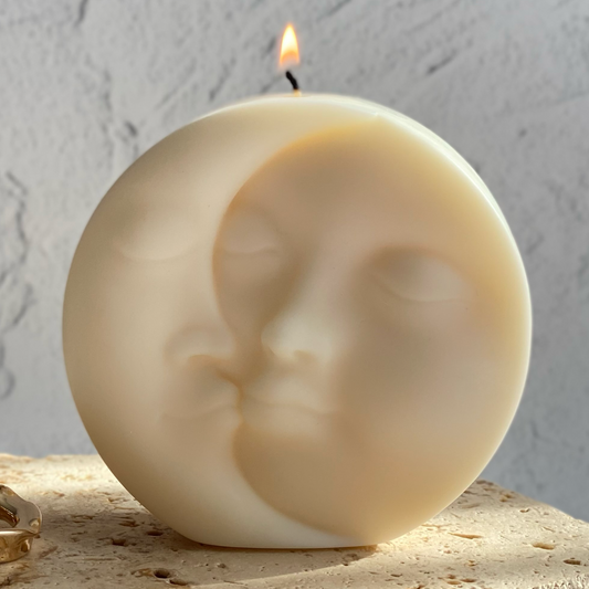 sun and moon sculptural soy wax candle by sculptedwax