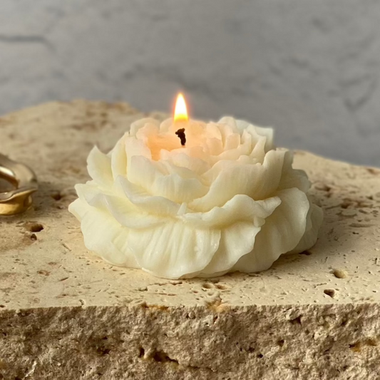 Peony Flower soy wax Sculptural Candle Australia