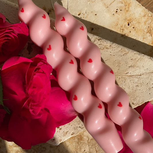 Pink Valentine's Day Heart Candles Australia | Pink candles | pink long candles